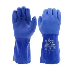 Atlas 660 Triple-Dipped PVC Chemical Resistant Gloves, Heavy-Duty Gloves